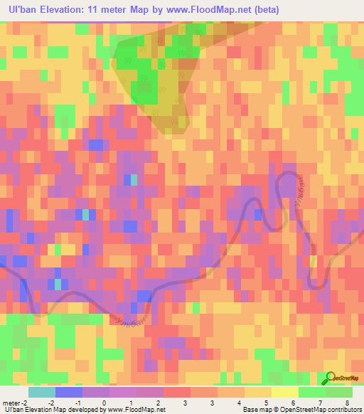 Ul'ban,Russia Elevation Map