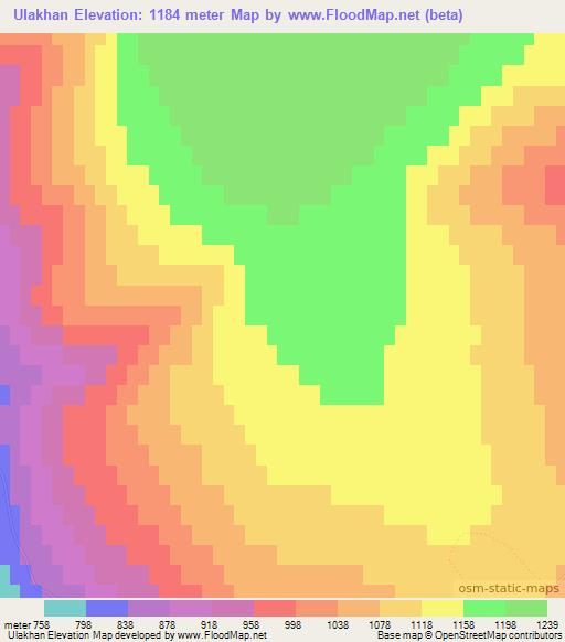 Ulakhan,Russia Elevation Map