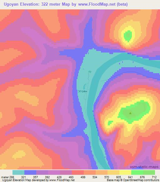 Ugoyan,Russia Elevation Map