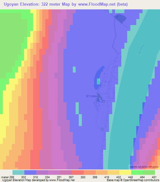 Ugoyan,Russia Elevation Map