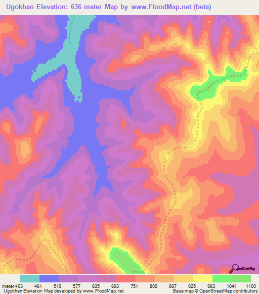 Ugokhan,Russia Elevation Map