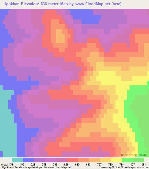 Ugokhan,Russia Elevation Map