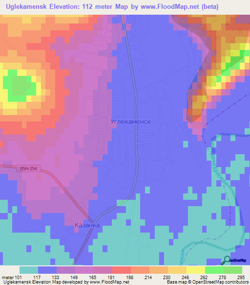 Uglekamensk,Russia Elevation Map