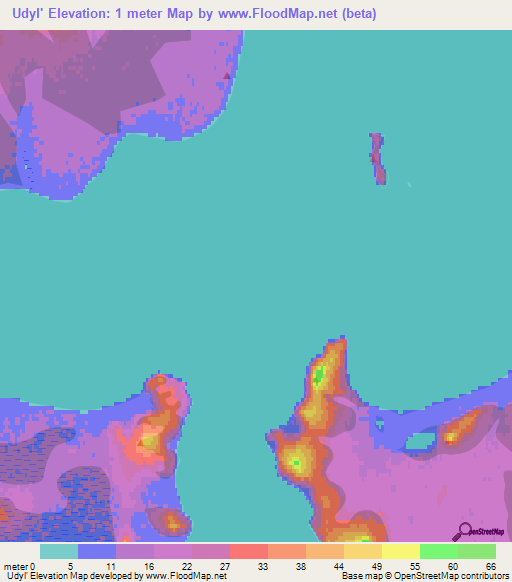 Udyl',Russia Elevation Map