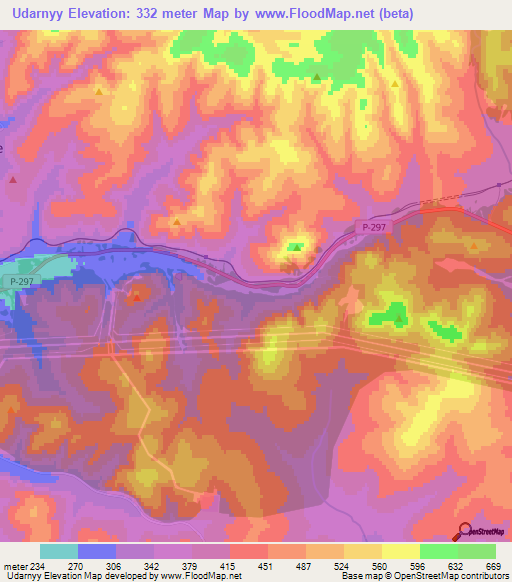 Udarnyy,Russia Elevation Map