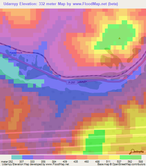 Udarnyy,Russia Elevation Map