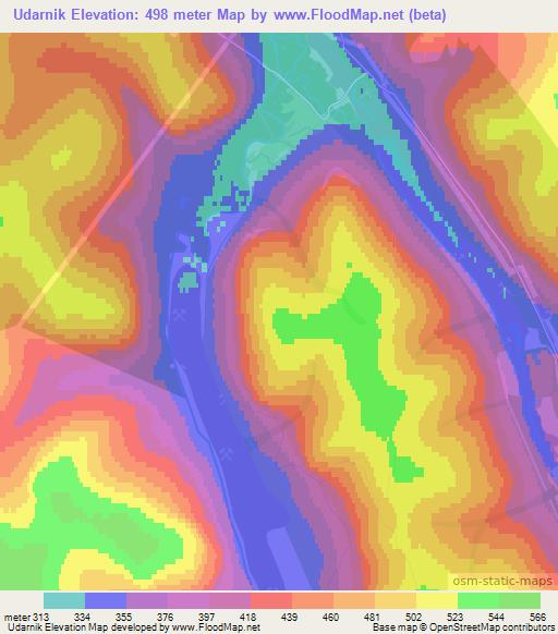 Udarnik,Russia Elevation Map