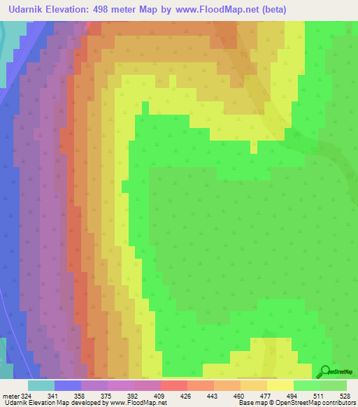 Udarnik,Russia Elevation Map