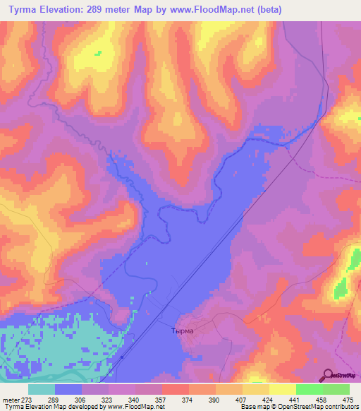 Tyrma,Russia Elevation Map