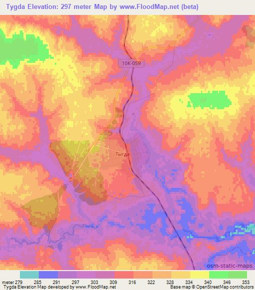 Tygda,Russia Elevation Map