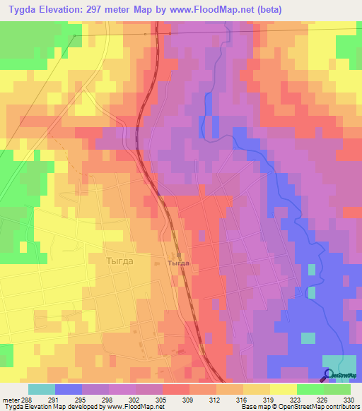 Tygda,Russia Elevation Map