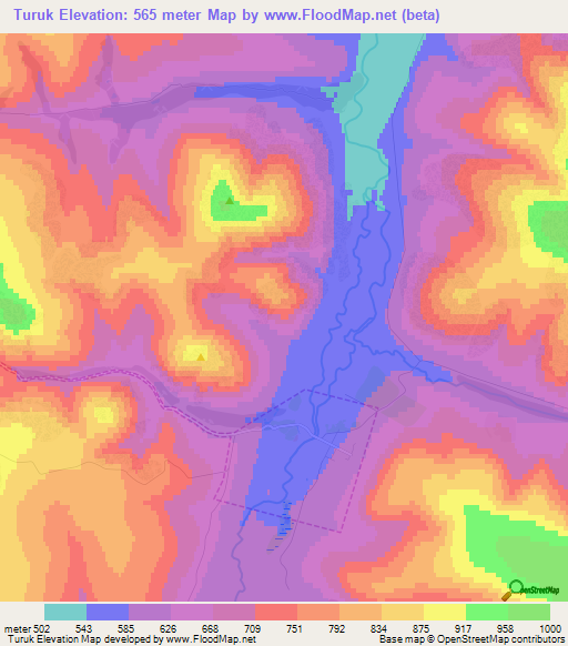 Turuk,Russia Elevation Map