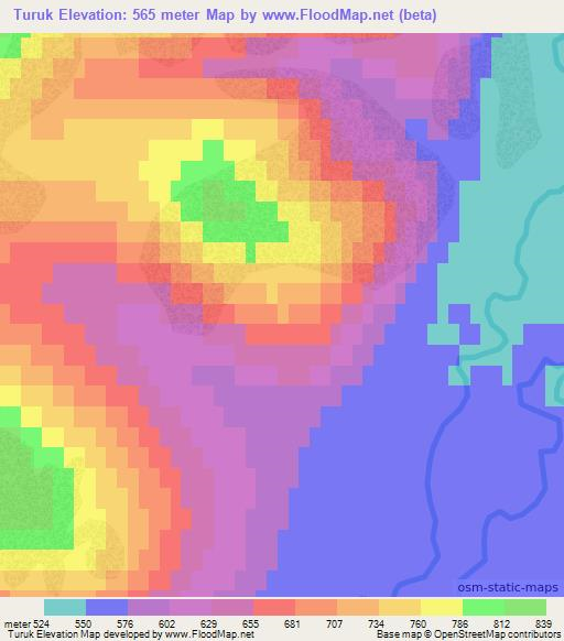 Turuk,Russia Elevation Map