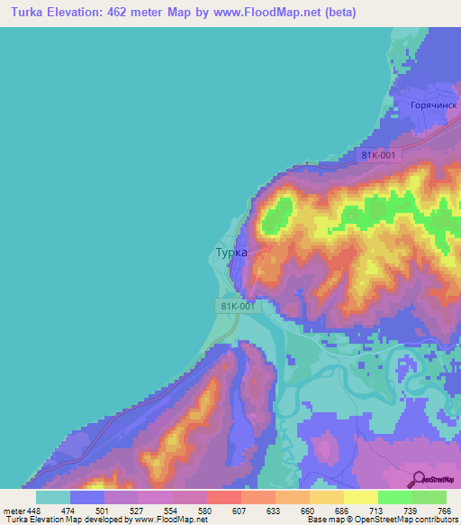 Turka,Russia Elevation Map