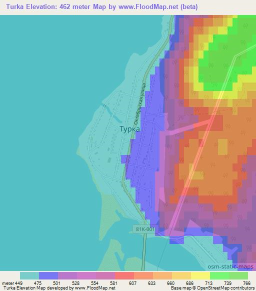 Turka,Russia Elevation Map