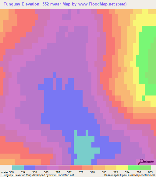 Tungusy,Russia Elevation Map