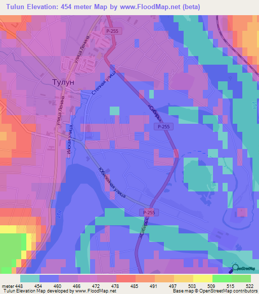 Tulun,Russia Elevation Map