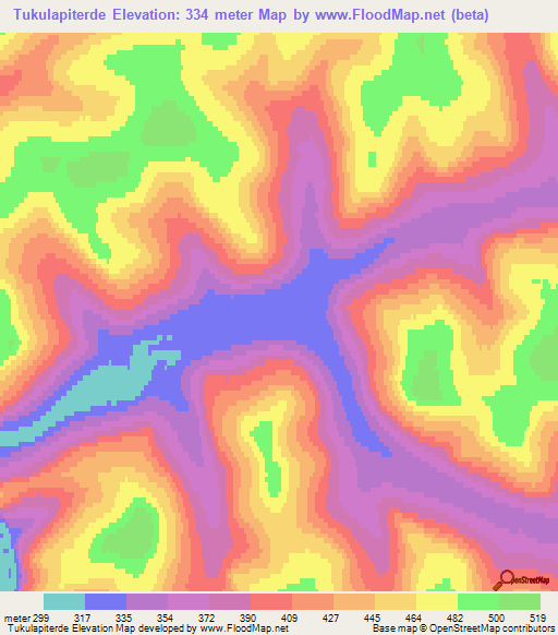 Tukulapiterde,Russia Elevation Map