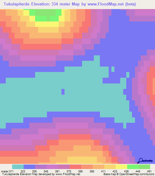 Tukulapiterde,Russia Elevation Map