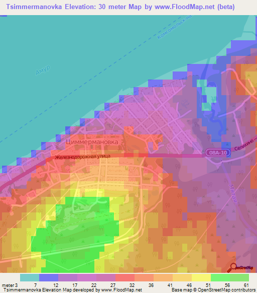 Tsimmermanovka,Russia Elevation Map