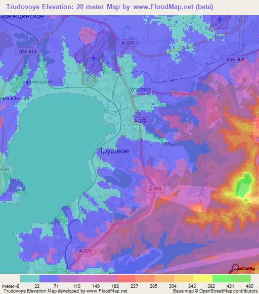 Trudovoye,Russia Elevation Map