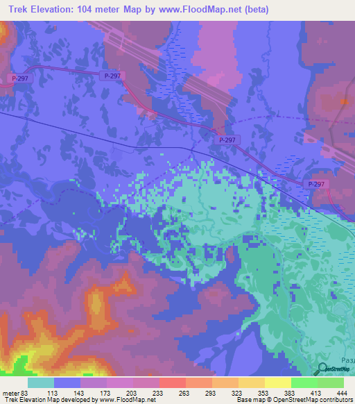 Trek,Russia Elevation Map