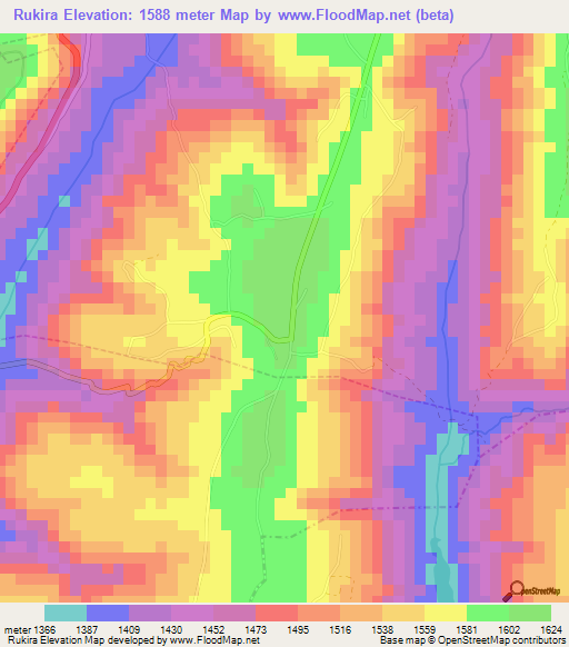 Rukira,Rwanda Elevation Map