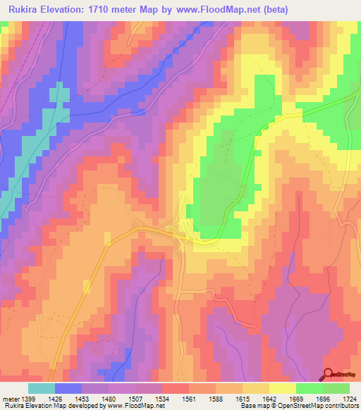 Rukira,Rwanda Elevation Map