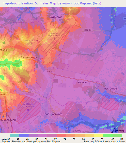 Topolevo,Russia Elevation Map