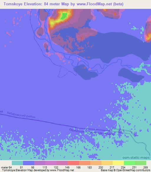 Tomskoye,Russia Elevation Map