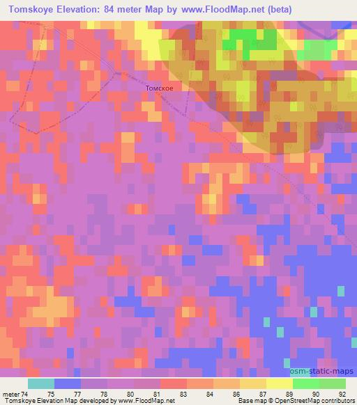 Tomskoye,Russia Elevation Map