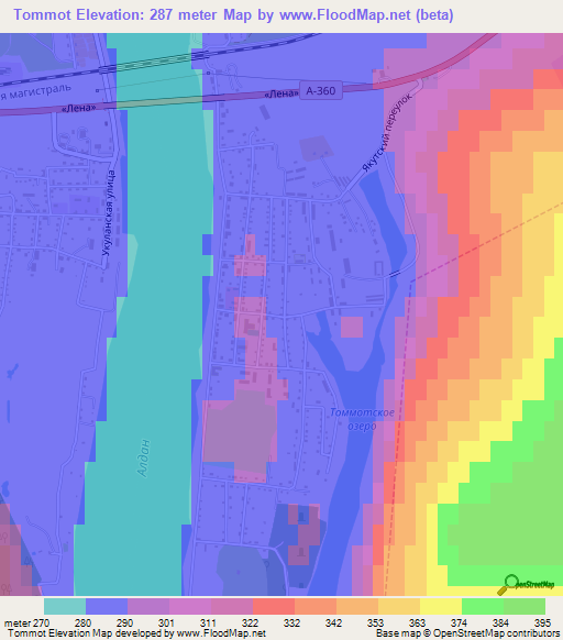 Tommot,Russia Elevation Map