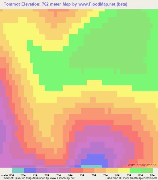 Tommot,Russia Elevation Map