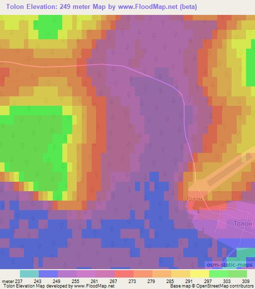 Tolon,Russia Elevation Map