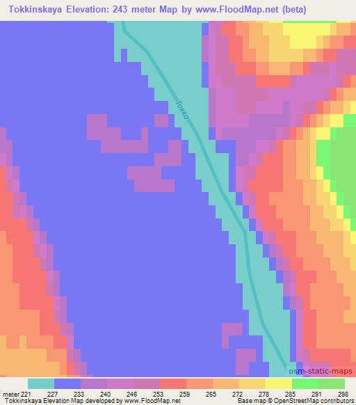 Tokkinskaya,Russia Elevation Map