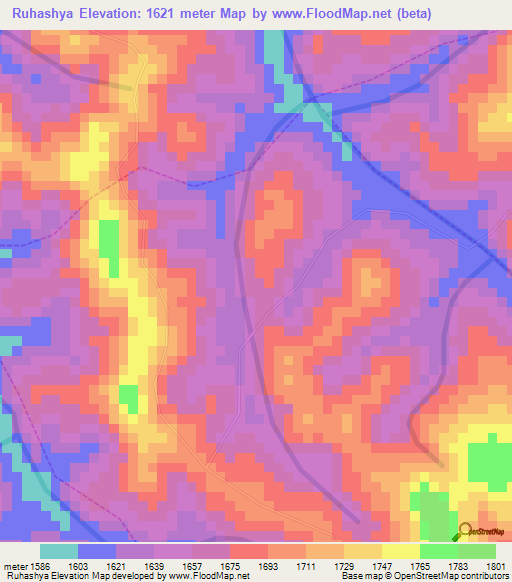 Ruhashya,Rwanda Elevation Map