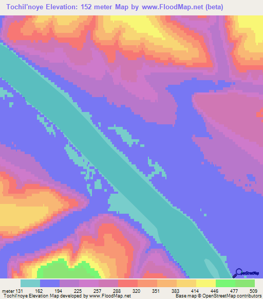 Tochil'noye,Russia Elevation Map