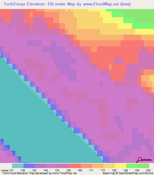 Tochil'noye,Russia Elevation Map