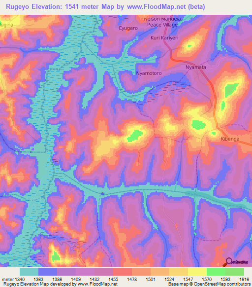 Rugeyo,Rwanda Elevation Map