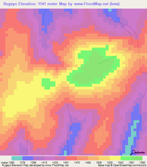 Rugeyo,Rwanda Elevation Map