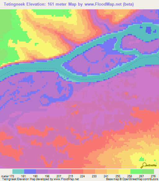 Tetingneek,Russia Elevation Map