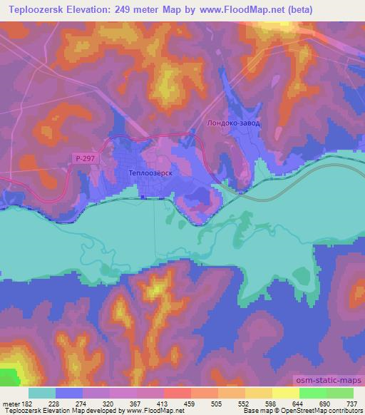 Teploozersk,Russia Elevation Map