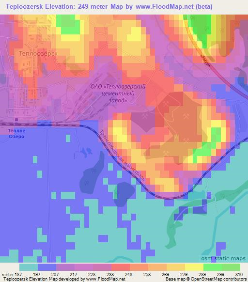 Teploozersk,Russia Elevation Map