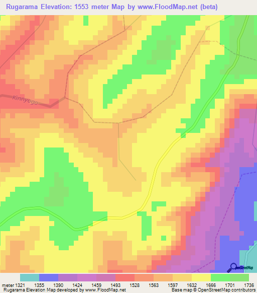 Rugarama,Rwanda Elevation Map