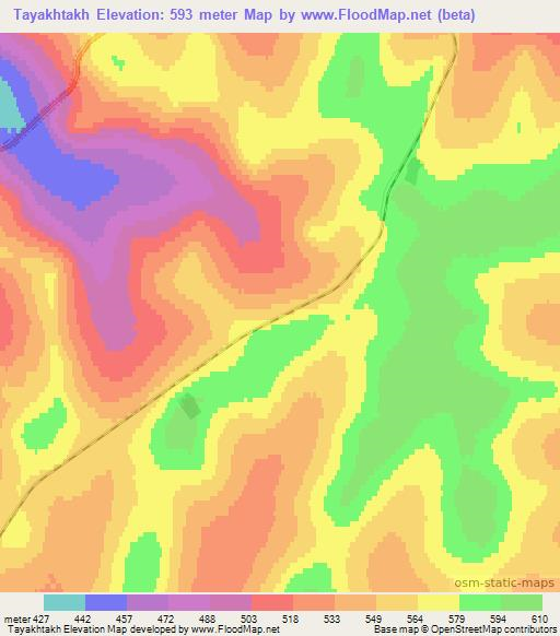 Tayakhtakh,Russia Elevation Map