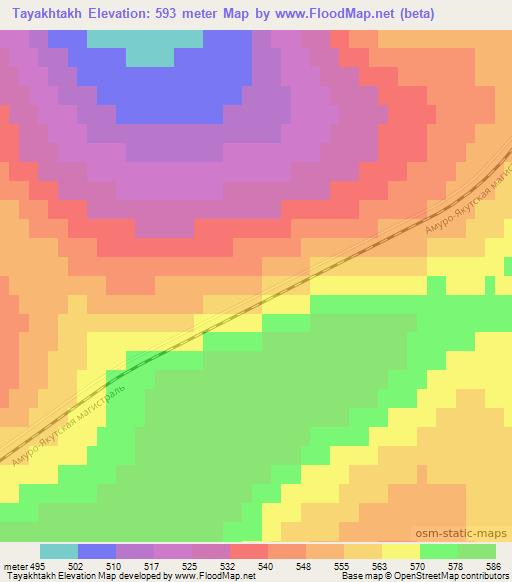 Tayakhtakh,Russia Elevation Map