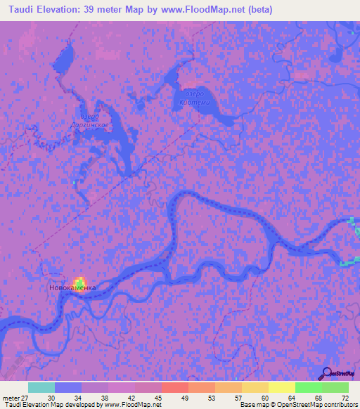 Taudi,Russia Elevation Map