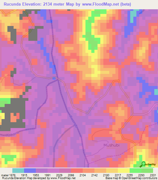 Rucunda,Rwanda Elevation Map