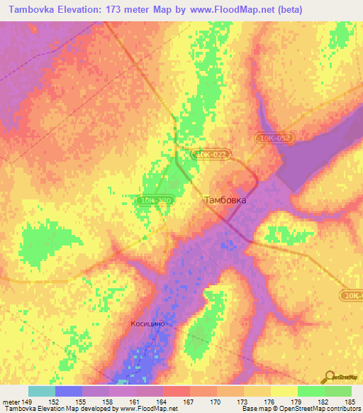 Tambovka,Russia Elevation Map