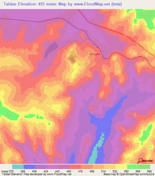 Taldan,Russia Elevation Map